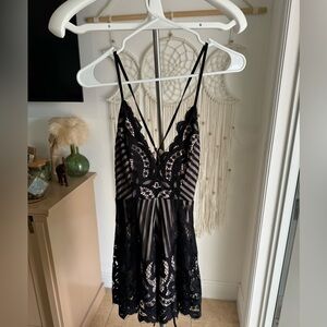 Laced romper cross back corset straps